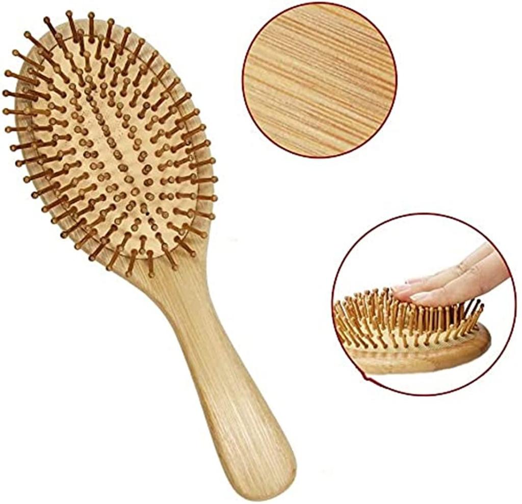 BetterJonny Wooden Paddle Popular Bamboo Comb for Hair Scalp Travel Brush, Women, Anti-Static, Care, Massage, Comb, Unisex.