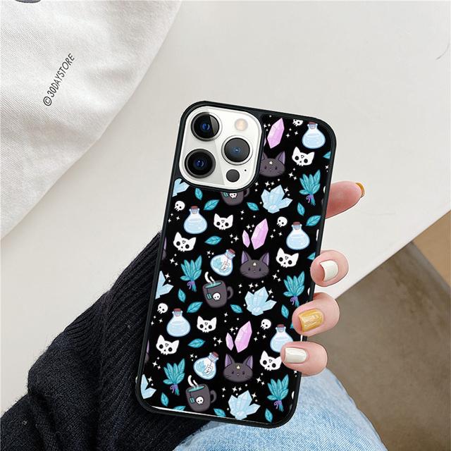 Girly Pastel Witch Goth Phone Case For iPhone 17 Air 15 16 Cover 11 13 14 Pro Max 12 Plus Max Fundas