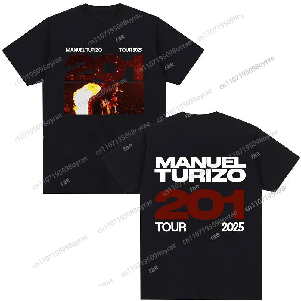 Rapper Manuel Turizo 201 Album Graphic Merch T Shirts Men Women Clothing Casual Oversized Tshirt Hip Hop Rock Short Sleeve Tees