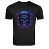 Skull Biker Helmet Motorcycle Rider Graphic T-Shirt
