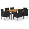 Día Y Noche - Día Y Noche 7-Piece Garden Dining Set Black