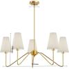European-style New Retro LED Chandelier Fabric Lampshade Indoor Home Living Room Dining Room Decorative Lighting