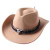 Dark purple Cowboy Hat New Jazz Knight hat cowboy hat monochrome felt hat men's and women's large brim outdoor hat