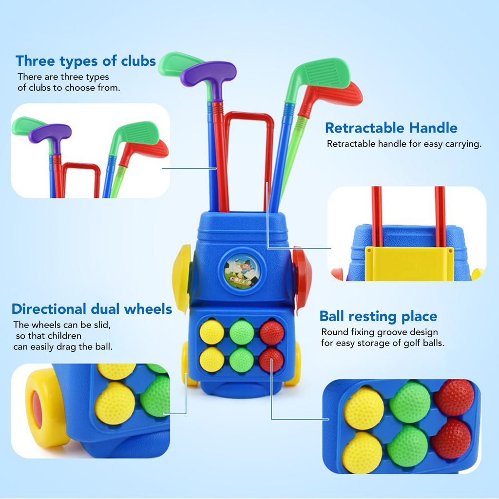Kinder Golfschläger Set Kleinkind Jungen Golf Set Kinder Golfschläger Set Spielzeug für Indoor Outdoor Sportarten