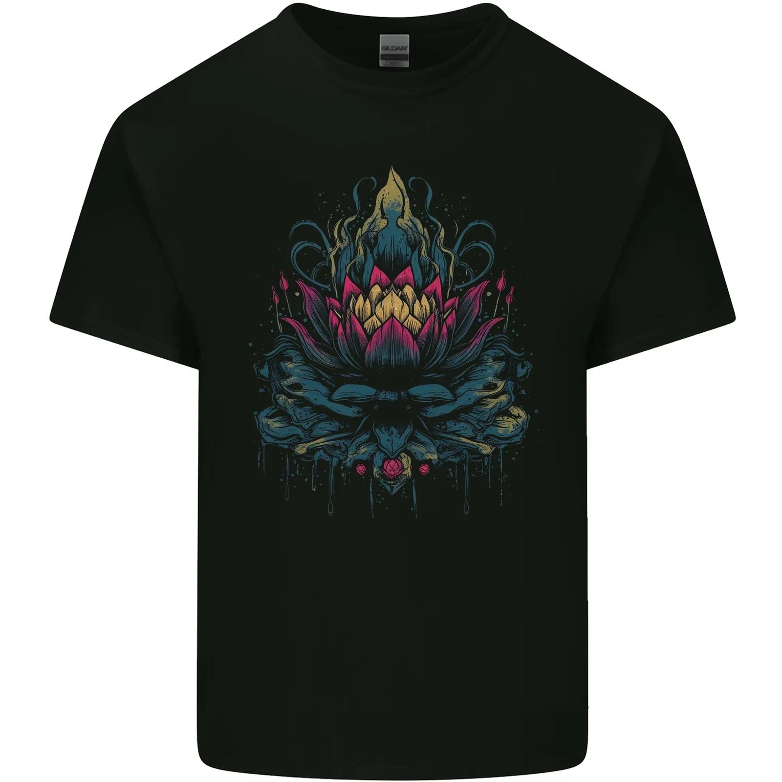 A Colourful Lotus Flower Kids T-Shirt Childrens M