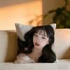 Jang Wonyoung Cushion Cover Cozy Velvet Throw PillowSoft Warm Cushion For Sofa  Bed