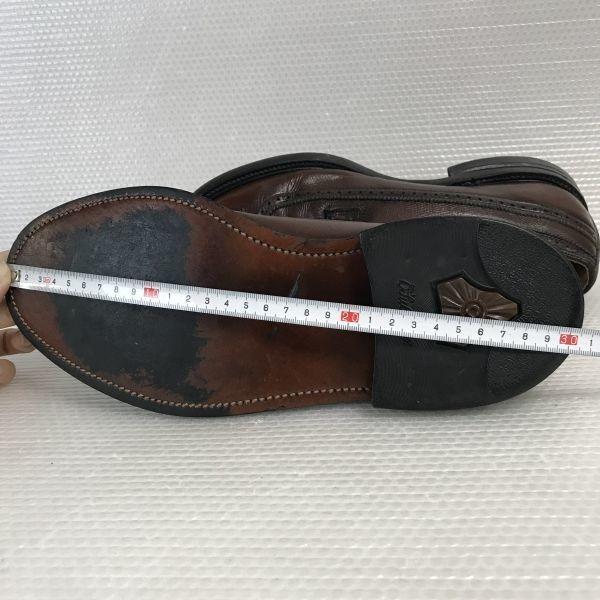 70s-80s USA made Vintage UFCW leather Goodyear welt long wingtip 7.5EEE 25.5 brown O'Sullivan heel(USED)