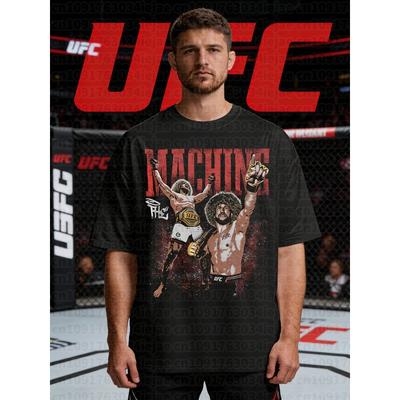 202526 Summer UFC The Machine UFC Graphic Tee Mens and Womens Casual Sports 100 Cotton Printed Tshirt Comfort Top Loose