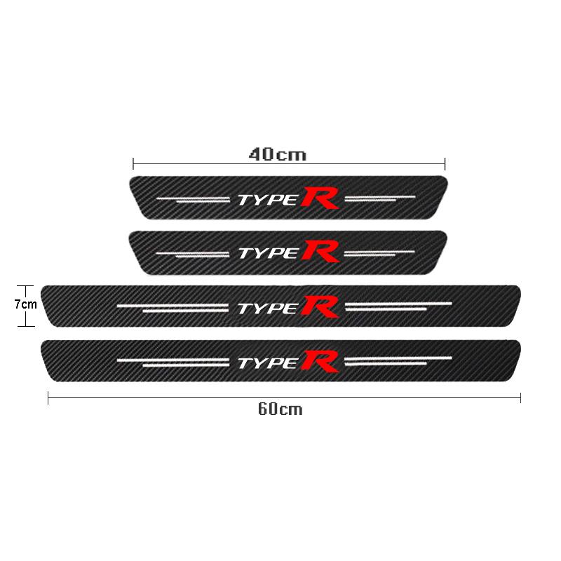 Car Door Sill Trunk Bumper Pedal Anti Scratch Decal Sticker Cover Protector Waterproof For Honda Civic Type R Type S TypeR TypeS