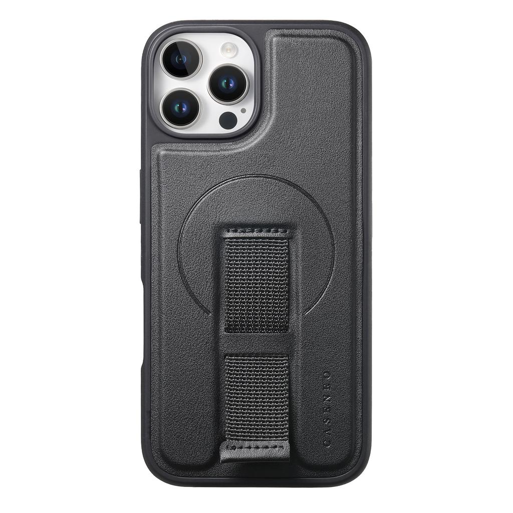 For iPhone 12 6.1 inch/iPhone 12 Pro 6.1 inch Magnetic Case CASENEO Wristband PU Leather + PC Shockproof Phone Cover