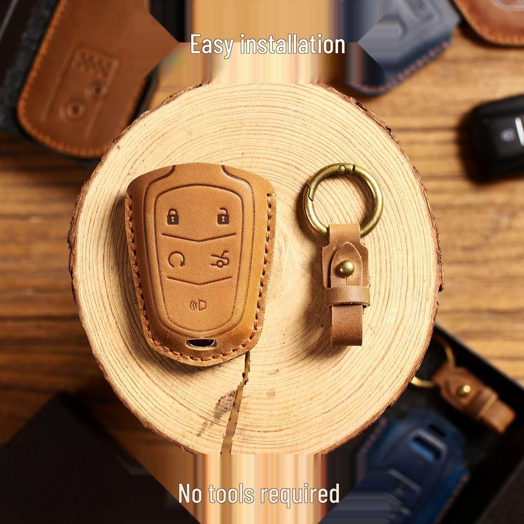 Cadillac CT5/XT4/XT5/CT6 Genuine Leather Key Case - Protective Cowhide Shell