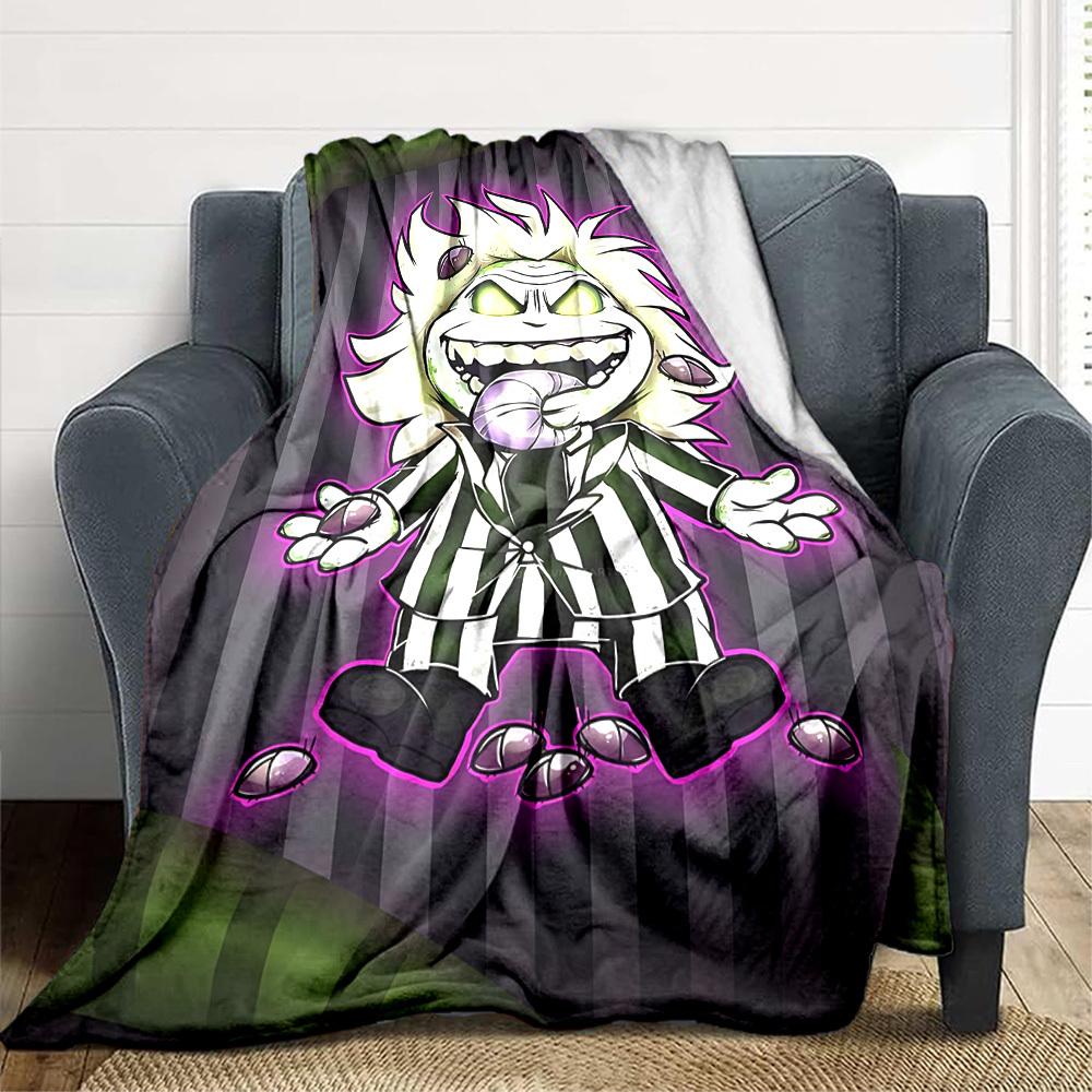 

1pc Beetlejuice, Ghostbusters Blanket Polyester Fiber, All Season Comfort for Sofa, Bed, Office, Car, Camping Ideal Home Decor & Gift, Office Comfort 80x120cm