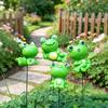Decorative Frog Set for Greenery Garden Stakes, Waterproof Resin Miniature Ornaments, Cute Figurines, Succulents Outdoor Decorations Pots Decoration