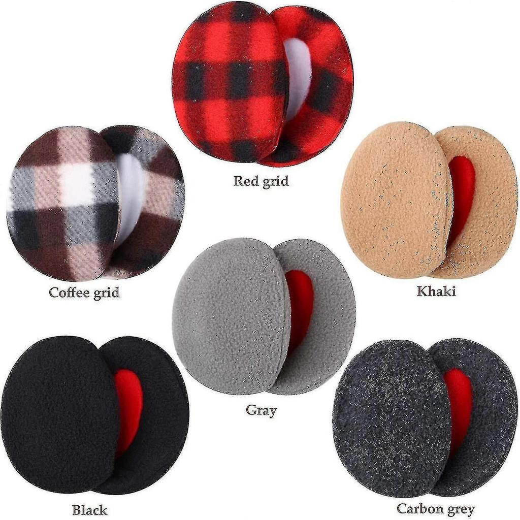 6 Pairs Earmuffs Bandless Fleece Ear Warmers Winter Ear Covers Unisex, 6 Colors - PJ