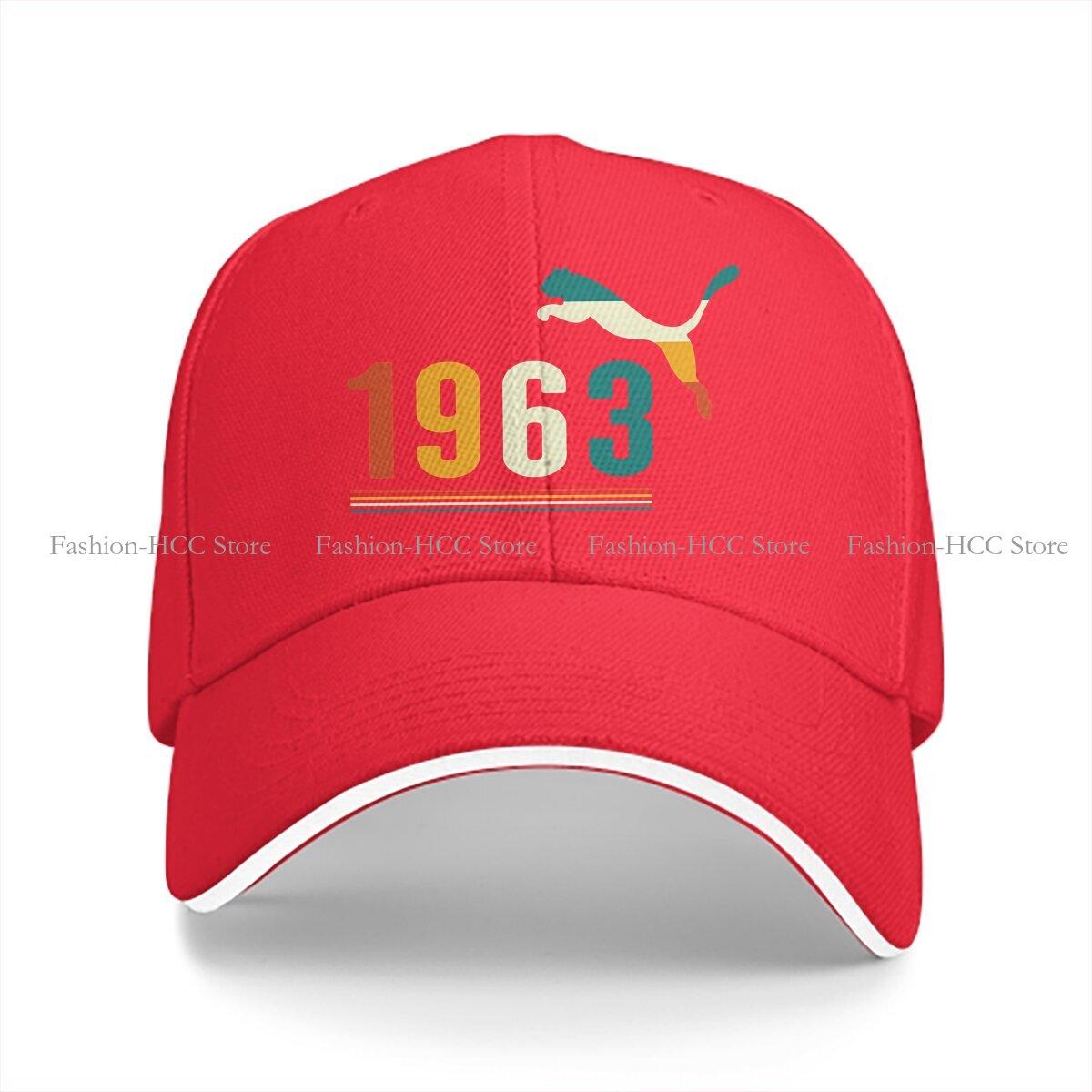 Washed Mens Baseball Cap Vintage Panther Trucker Snapback Caps Dad Hat 1963 One Size
