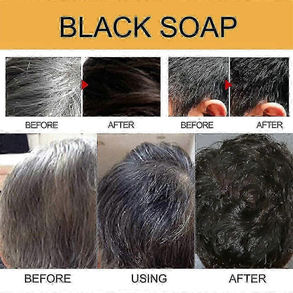 2025 2pcs Grey Hair Cover Soap Natural Gray Hair Coverage Hair Nourishing Grey Hair Removal Moisturizing Gray Removal Hair Soap Nourishes