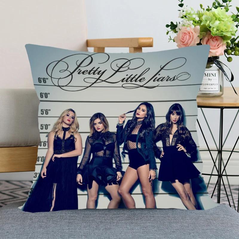 New Pretty Little Liars Pillow Cover Bedroom Home Office Decorative Pillowcase Square Zipper Pillow case Satin Soft Cover