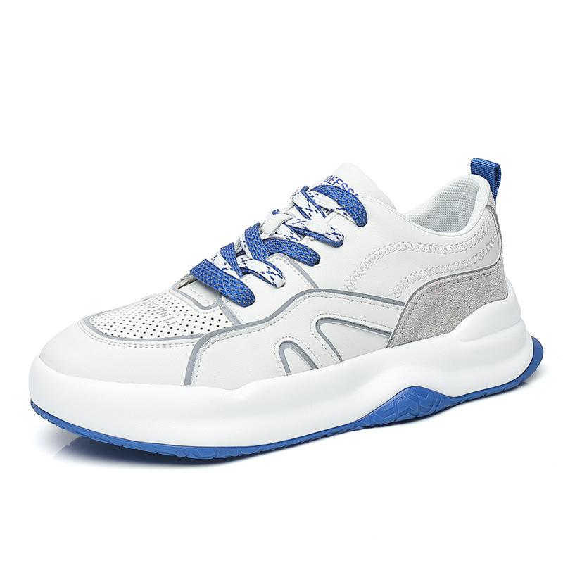 Cowhide dissolved platform shoes men's sports running shoes men's dad shoes casual board shoes live stream 2025