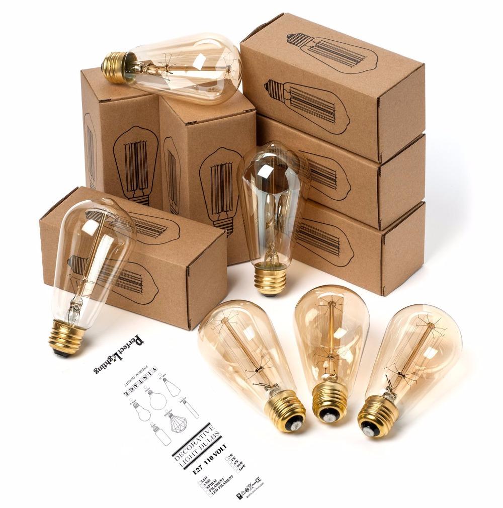 E27 Retro Edison Bulb 220V 40W ST64 G80 G95 G125 Ampoule Vintage Edison Bulb Incandescent Lamp Home Decor Filament Light Bulb