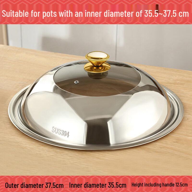 Universal Transparent Stainless Steel Wok Lid