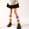 Dam Regnbågsbenvärmare Lolita Gothic Vintervärmarstrumpor Söta japanska Y2k stickade strumpor Benskydd