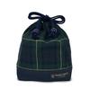 Colorful Candy Style 3-Piece Drawstring Bag Set (Gym Bag, Lunch Bag, and Cup Bag) In Tartan Check and Dark Green. Perfect for Kids, Kindergarten and