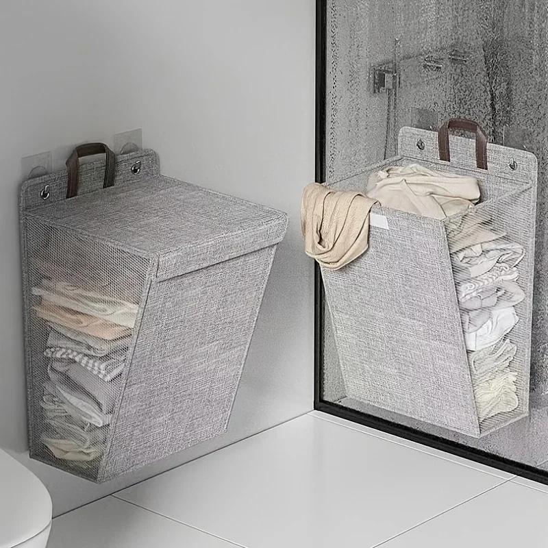 Foldable Laundry Basket Multi-functional Home Storage Wall Hanging Laundry Basket Sundries Storage
