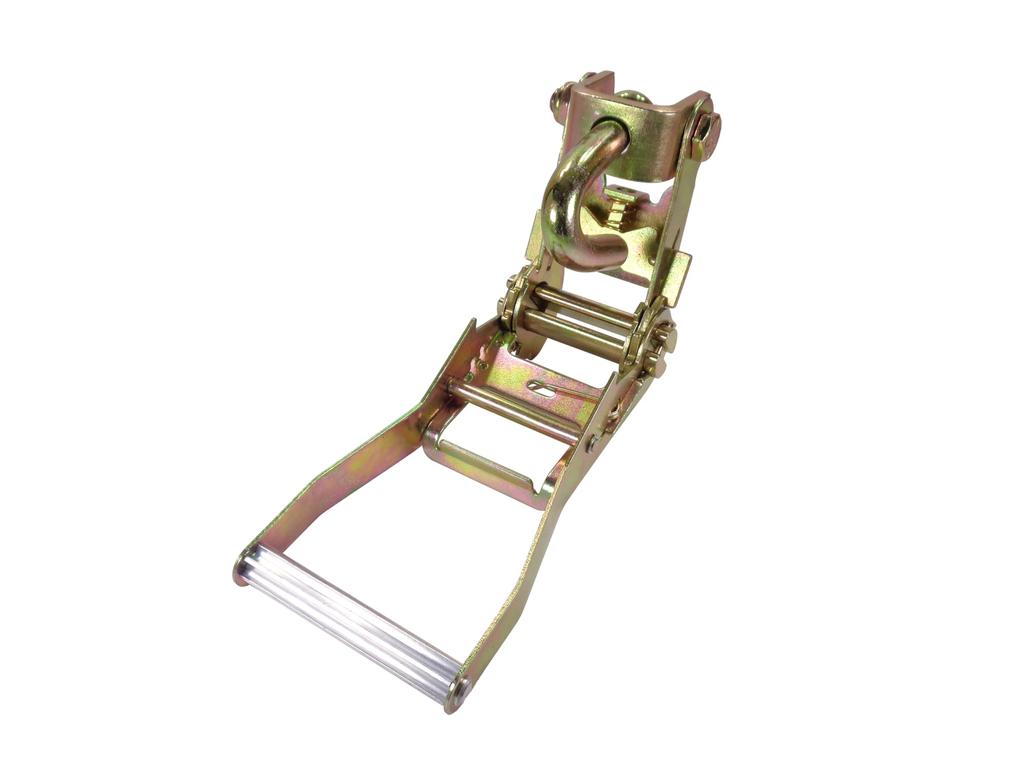 Ratchet Buckle J-Hook with Long Wide Handle Swivel for Lasso Traps, Tire Securing, Cargo Vehicle Securing, Transporting, and Towing Supplies