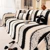 Black And White Thick Striped Sofa Towel Bohemian Retro Style One-Piece Sofa Cover Cloth For Living Room Home Decor