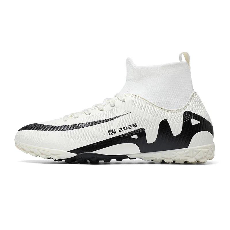 Professional Men Soccer Shoes Studded Adult Football Boots Cleats Turf Indoor Futsal Match Ultralight TF/FG High Ankle Sneakers