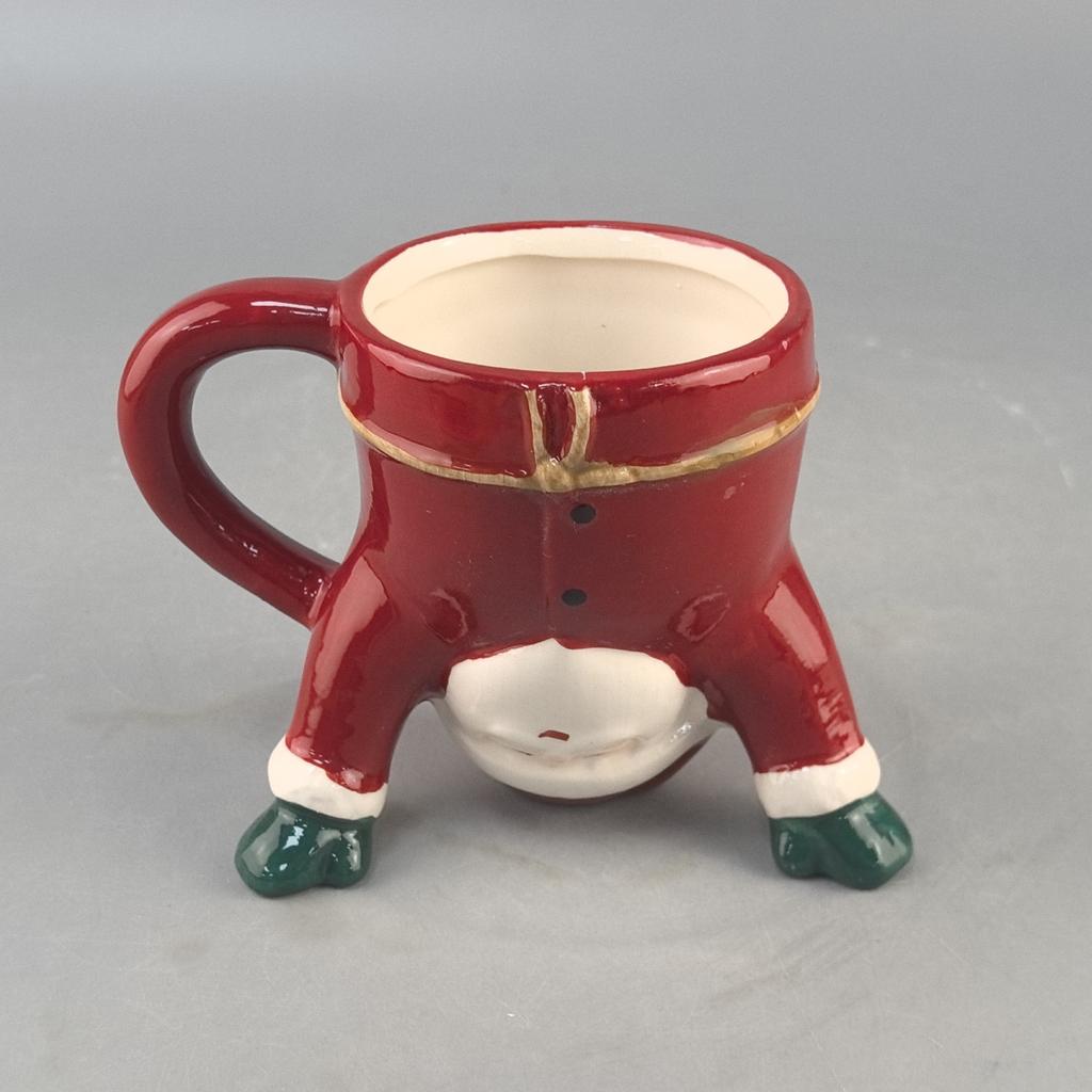Creative Upside-down Hand-painted Ceramic Santa Claus Water Cup Embossed Ceramic Christmas Decoration Hand-painted