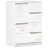 Chest of Four High Gloss Front Drawers - White
