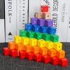 Montessori 2*2*2cm Square Cube Rainbow Magnetic Blocks Building Assembling Blocks Educational Wooden Toys for Kids