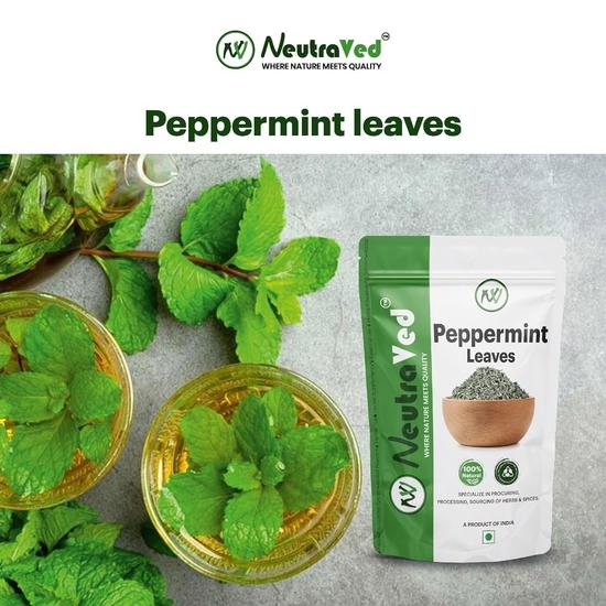 NeutraVed Peppermint Leaves 70g | Loose Mint for Mint Tea | Organic Tea In Zipper Pack - 70 Gram