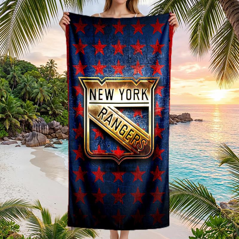 New York Rangers Fashion Beach Towel Portable Soft Quick Dry Towel For Swimming Camping Holiday Use
