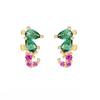 CRMYA Copper Gold Plated Earring Set For Women Color CZ Zircon Piercing Clip Hoop Dangle Earrings For Women Jewelry Wholesale