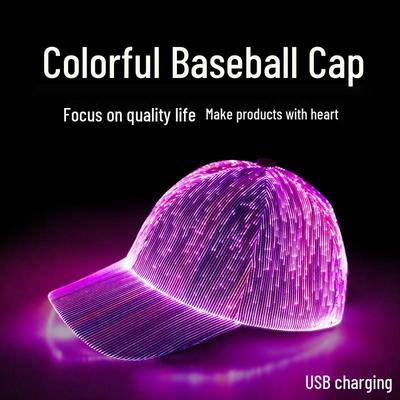 Boné de Beisebol Luminoso LED Estilo Coreano: Respirável, Fluorescente, Protetor Solar para Exterior