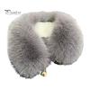 Luxury Faux Fur Accessory Fake Scarf Puffy Collar Trim Adjustable Button Fastening Neck Removable Plush Winter Warmer Wrap Thermal Quick Close