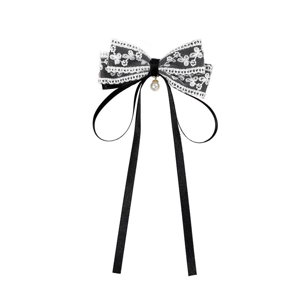Vintage Fabric Lace Bow Brooches for Women Pearl Ribbon Bowknot Shirt Collar Pin Wedding Party Fashion Badge Jewelry Accessories