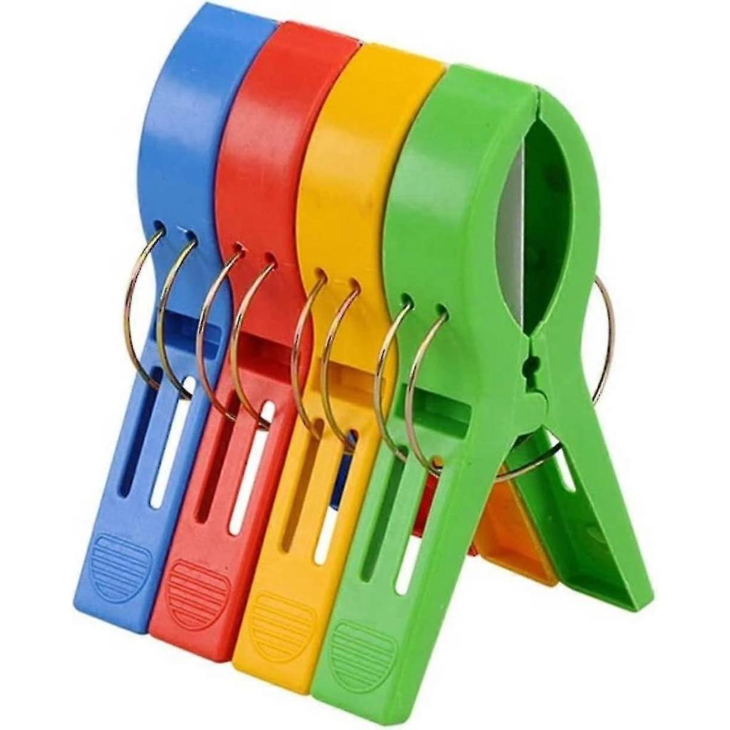 Premium Jumbo Beach Towel Clips - 8 X Large XXL Clothespins Clothespins 25-26