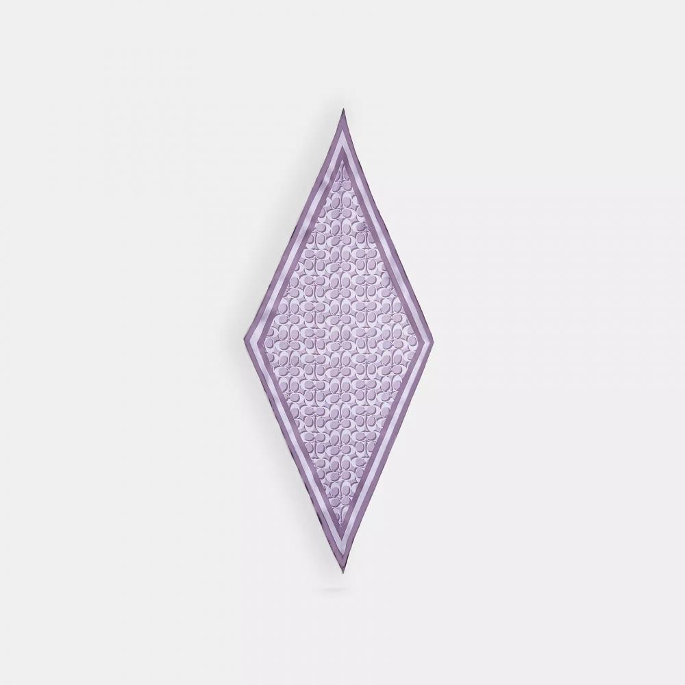 Coach Signature Silk Diamond Scarf Violet Mist