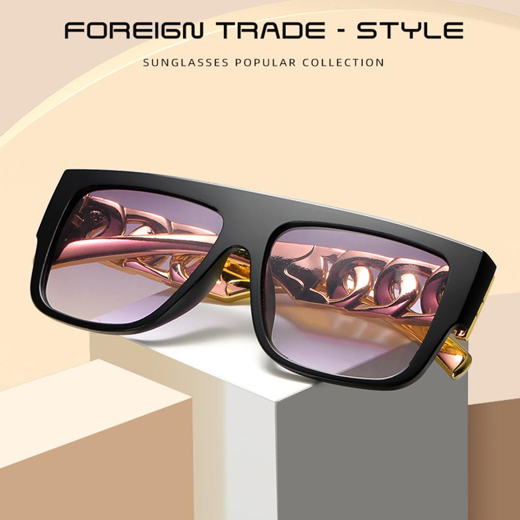 Four-piece Hip-hop Punk Alloy Dollar Chain Necklace Glasses Ring Bracelet Set