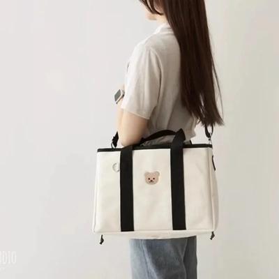 New Korean Ins Mommy Bag Large Capacity Bear Style Lightweight Handheld Hanging Design Practical Storage for Mommy Baby & Diaper