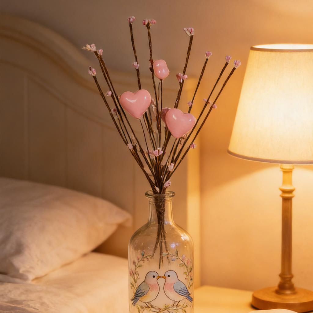 Dekorativer Valentinstagsstrauß mit Beeren, ein Mittelstück für den Esstisch, eine Heimdekoration für die Qixi-Festparty.