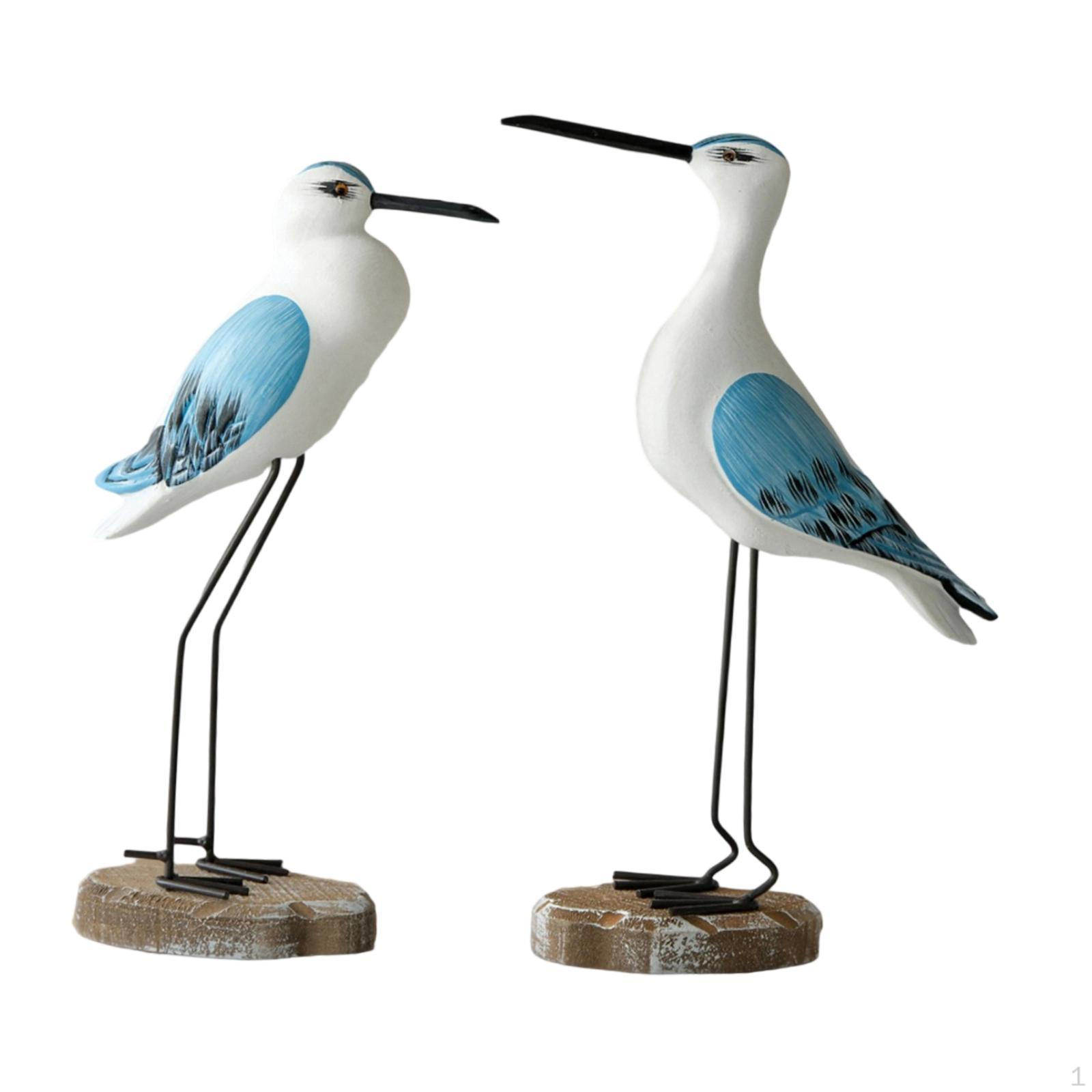 

Набор из 2 деревянных фигурок чаек, тематический, многофункциональный, для аксессуаров для гостиной, рустикальный, ручной работы