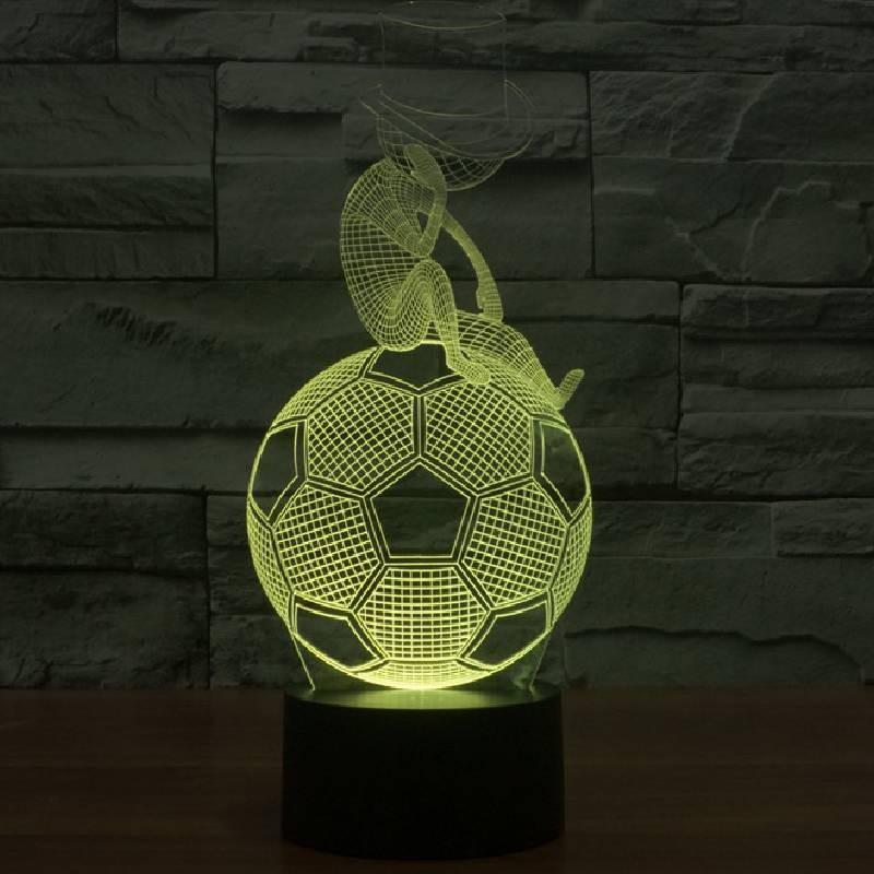 Night Led 3d Light Football Desk Lamp Illuminating Lights 7 Color Remote Gift
