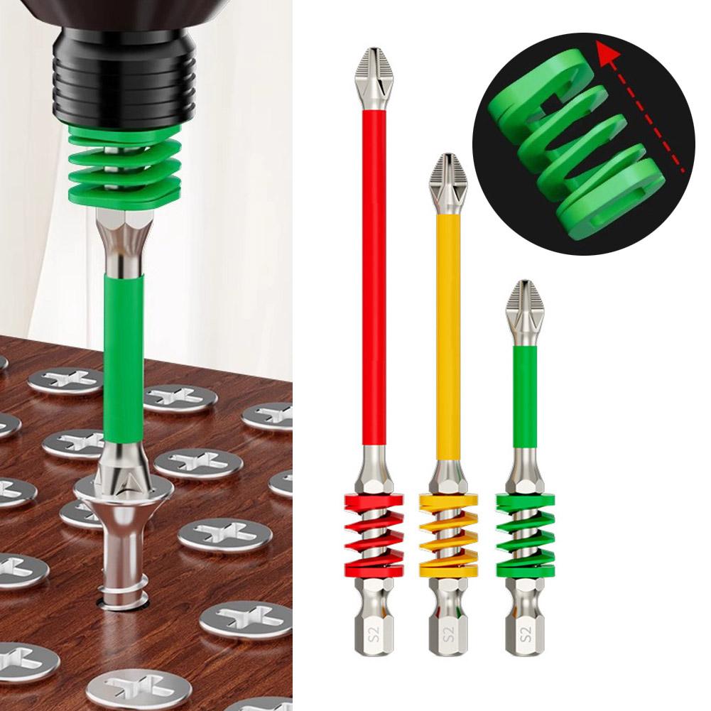 Rainbow Spring Screwdriver Bit 65mm/90mm/110mm Strong Magnetic Anti-Slip Cross Phillips Head for Electric Drill Screwdrivers