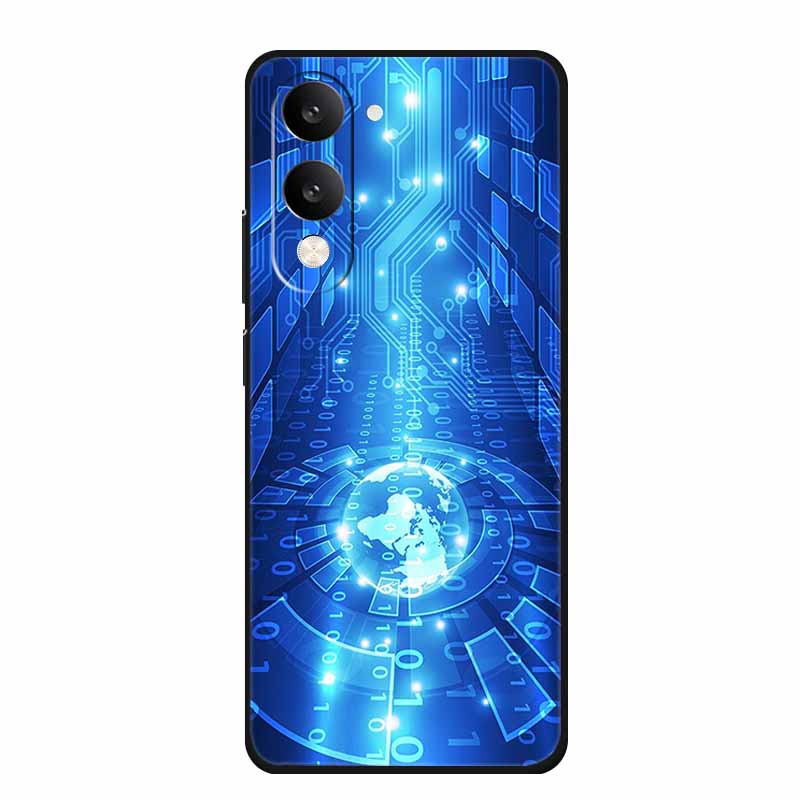 For Vivo Y29T Y29s Case Y 29 T S Coque Flowers Black Silicone Soft Back Cover For Vivo Y19s GT 5G iQOO Z10 Lite Phone Case Funda