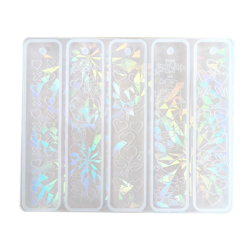 Durable Silicone Mold Heart Crystal Bookmarks Casting Mould Handmade Bookmarks Crafts Casting Molds for Sationery Store