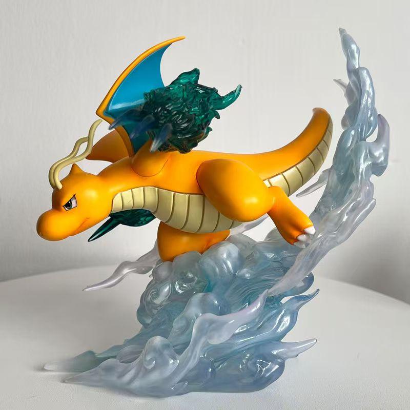 Cute Pokeman Anime Figure 17cm Dragonite Figure Scene PVC Statue Model Collection Desktop Children Birthday Toy Gifts